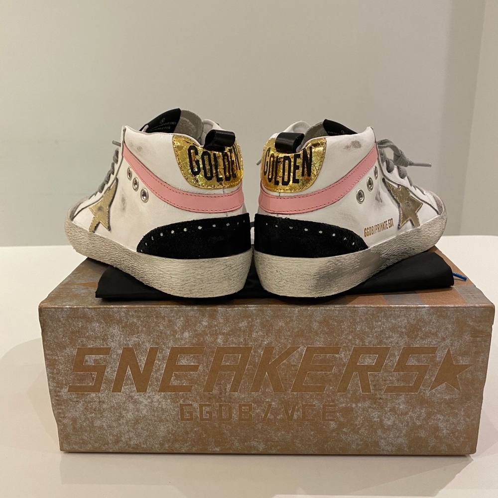 Golden Goose Midstar Sneaker White/Gold sz 38 NIB - Picture 7 of 9